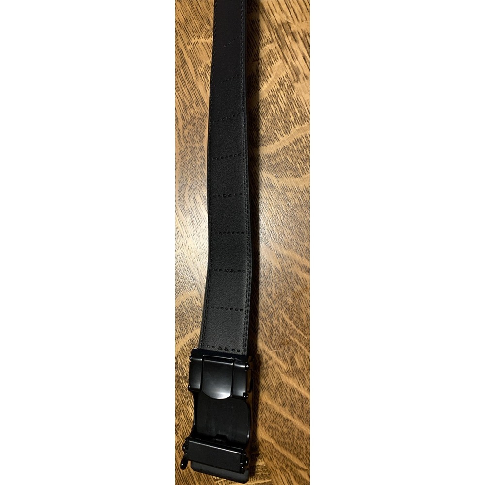 Lavemi Men's Real Leather Ratchet Black Dress Belt with Automatic Buckle 36-44 - Picture 4 of 5